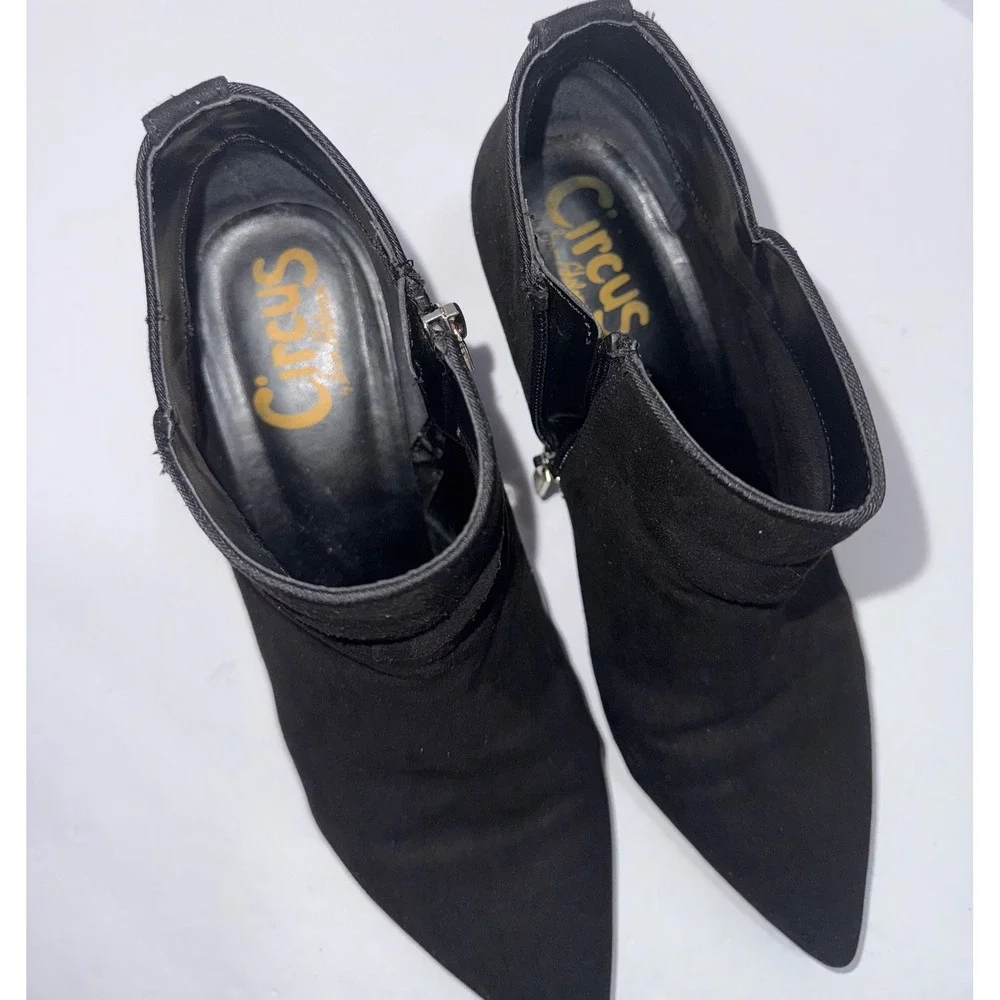 Circus by Sam Edelman Pointy Toe Black Dressy‎ Kitten Heel Ankle Bootie Goth Y2K